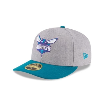 Charlotte Hornets Gorra | New Era NBA Heather Low Profile 59fifty Fitted Cap Mexico - Grises